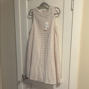 beachlunchlounge Beige Striped Midi Dress